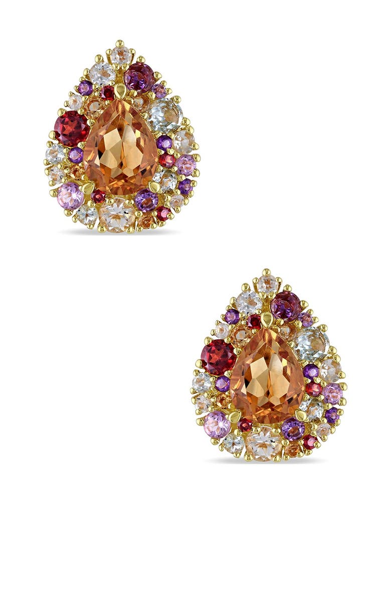 DELMAR Multicolor Gemstone Teardrop Earrings, Main, color, Multi