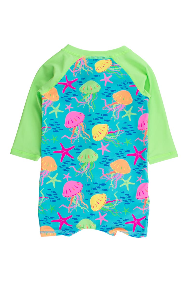 Kids' Neon Jelly Time Long Sleeve UPF 50+ One-Piece Swimsuit, Alternate, color, BLUE