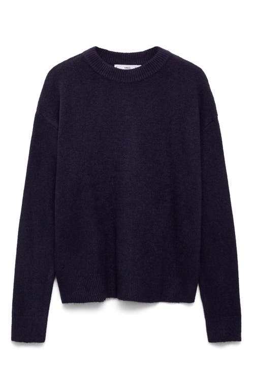 Shop Mango Mariano Crewneck Sweater In Navy