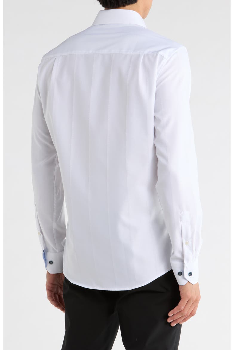 Solid Slim Fit Dress Shirt, Alternate, color, WHITE