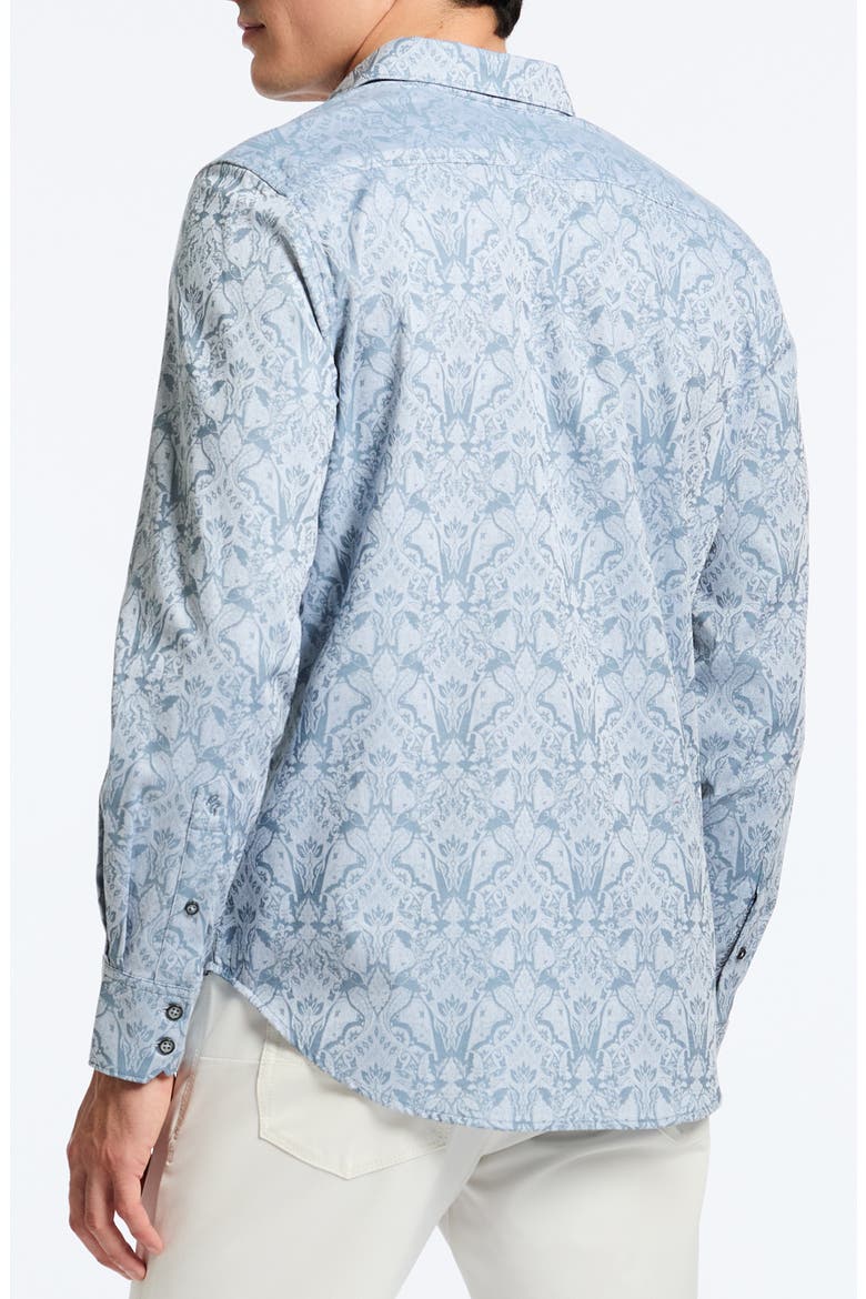Highland Classic Fit Damask Cotton Button-Up Shirt, Alternate, color, SLATE BLUE