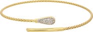 MESHMERISE Sterling Silver Diamond Bypass Bangle