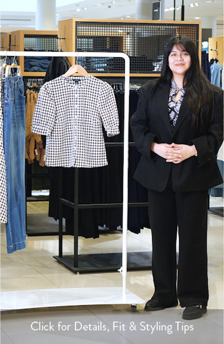 Gingham Puff Sleeve Woven Shirt, sales video thumbnail