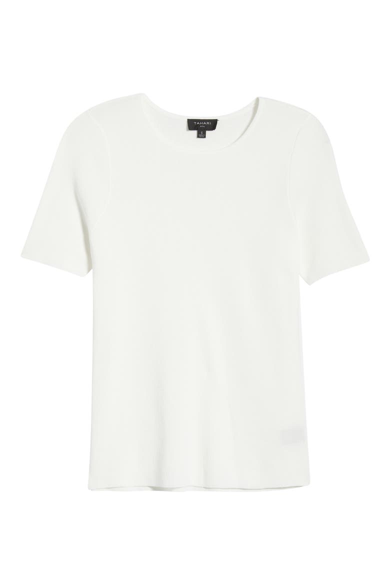 Short Sleeve Sweater, Alternate, color, WHITE