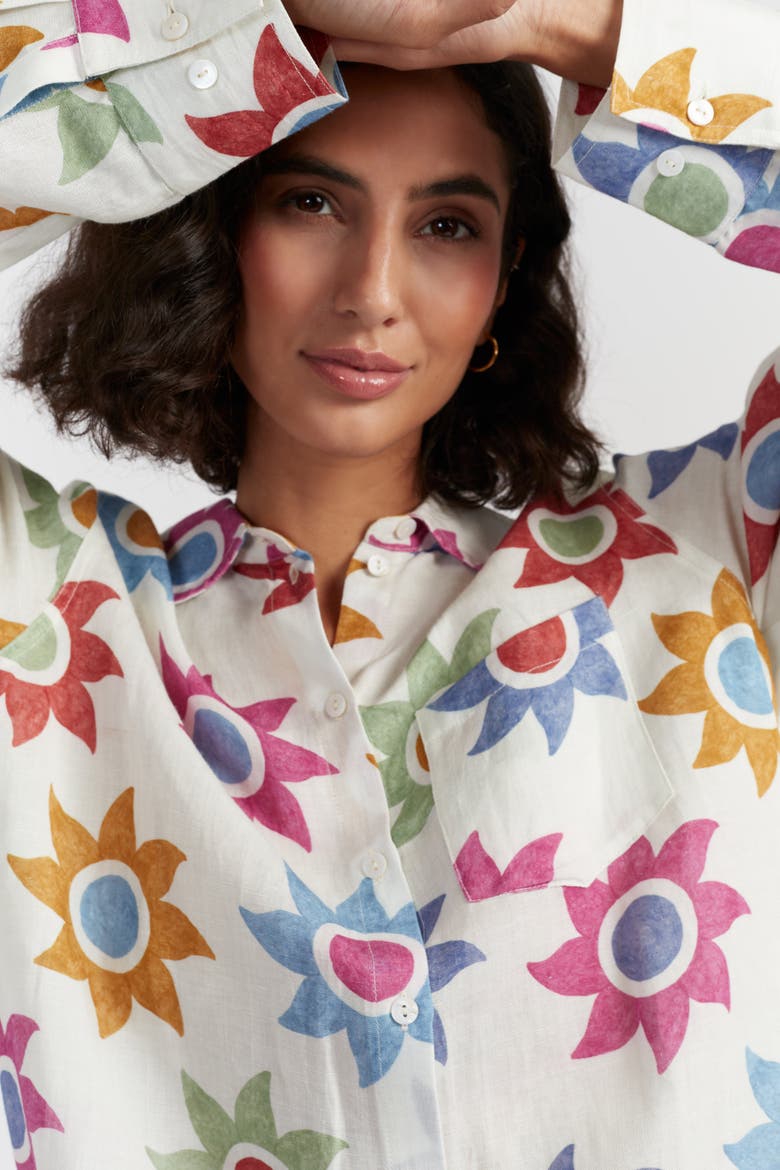 Cotton Sol Shirt, Alternate, color, Cream/Multi