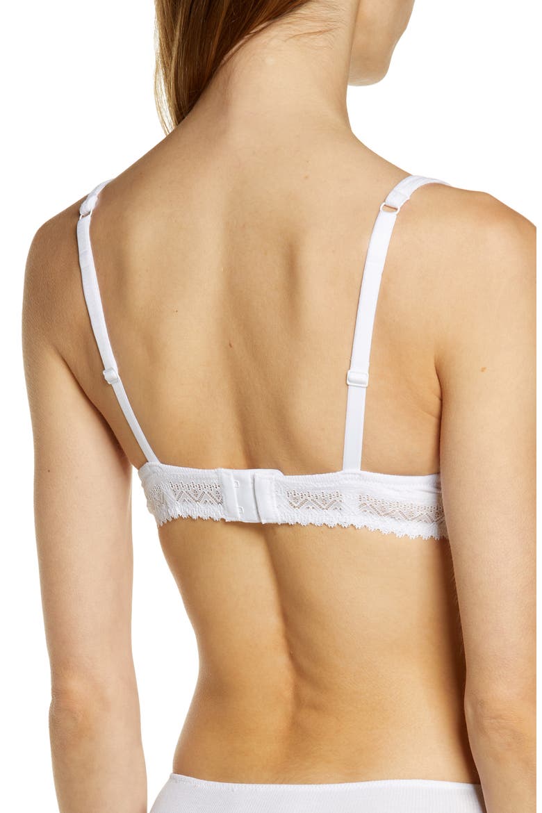 Eugenie Plunge Underwire Bra, Alternate, color, WHITE