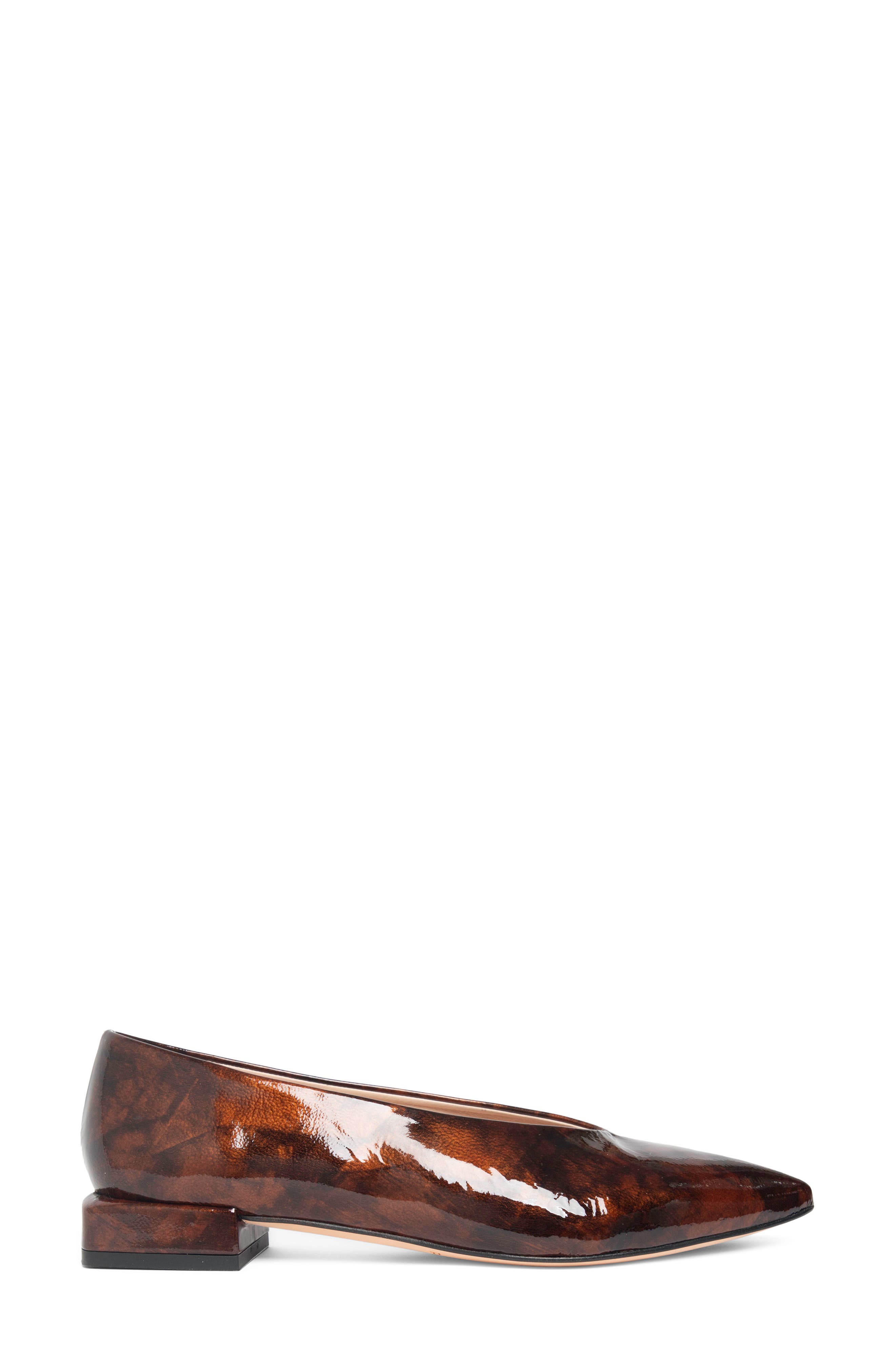 Capri Pointed Toe Flat, Alternate, color, TORTOISE PATENT