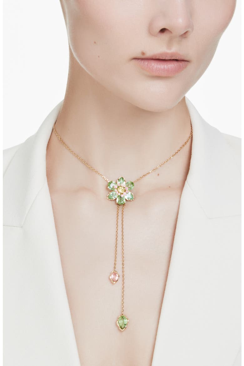 Idyllia Floral Charm Lariat Necklace, Alternate, color, MULTI