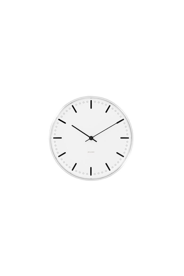 City Hall Wall Clock, Small, Main, color, White/Black
