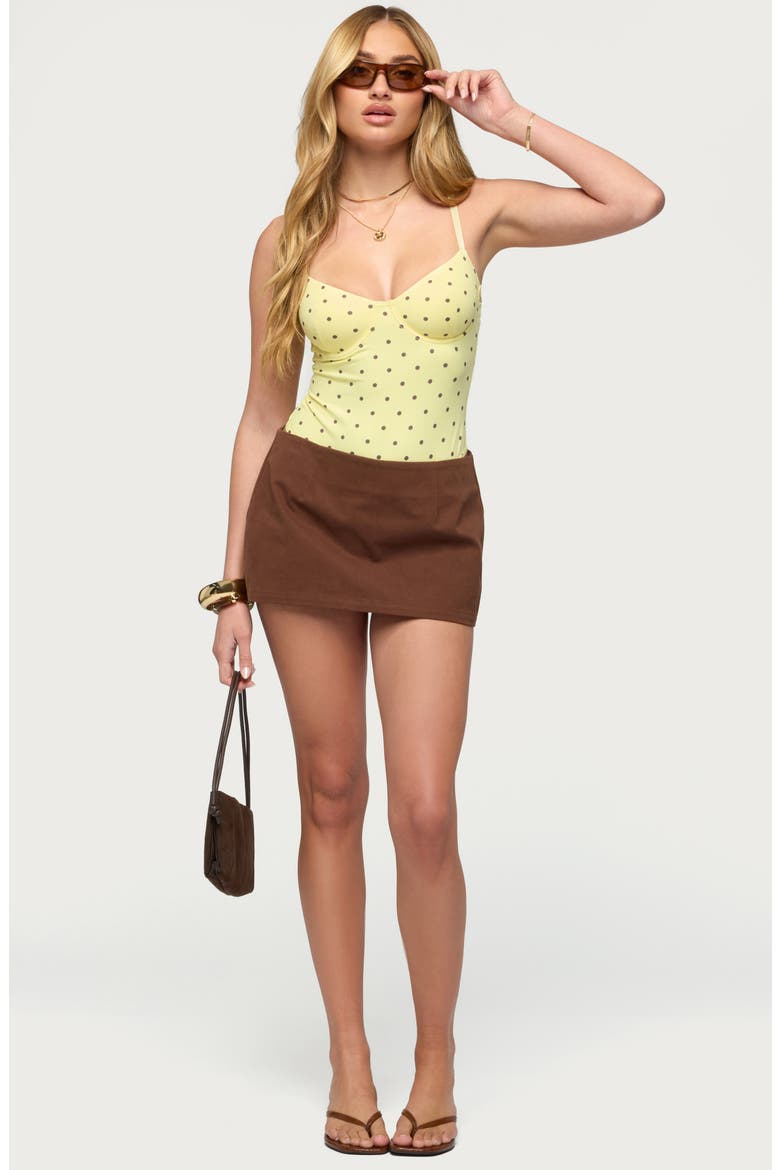 Gabriana Polka Dot Underwire Bodysuit, Alternate, color, YELLOW