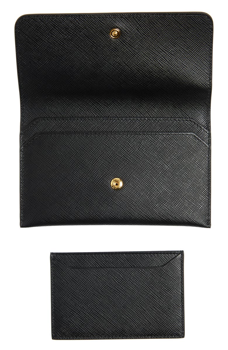 Prada Saffiano Leather Envelope Card Case, Alternate, color, 
