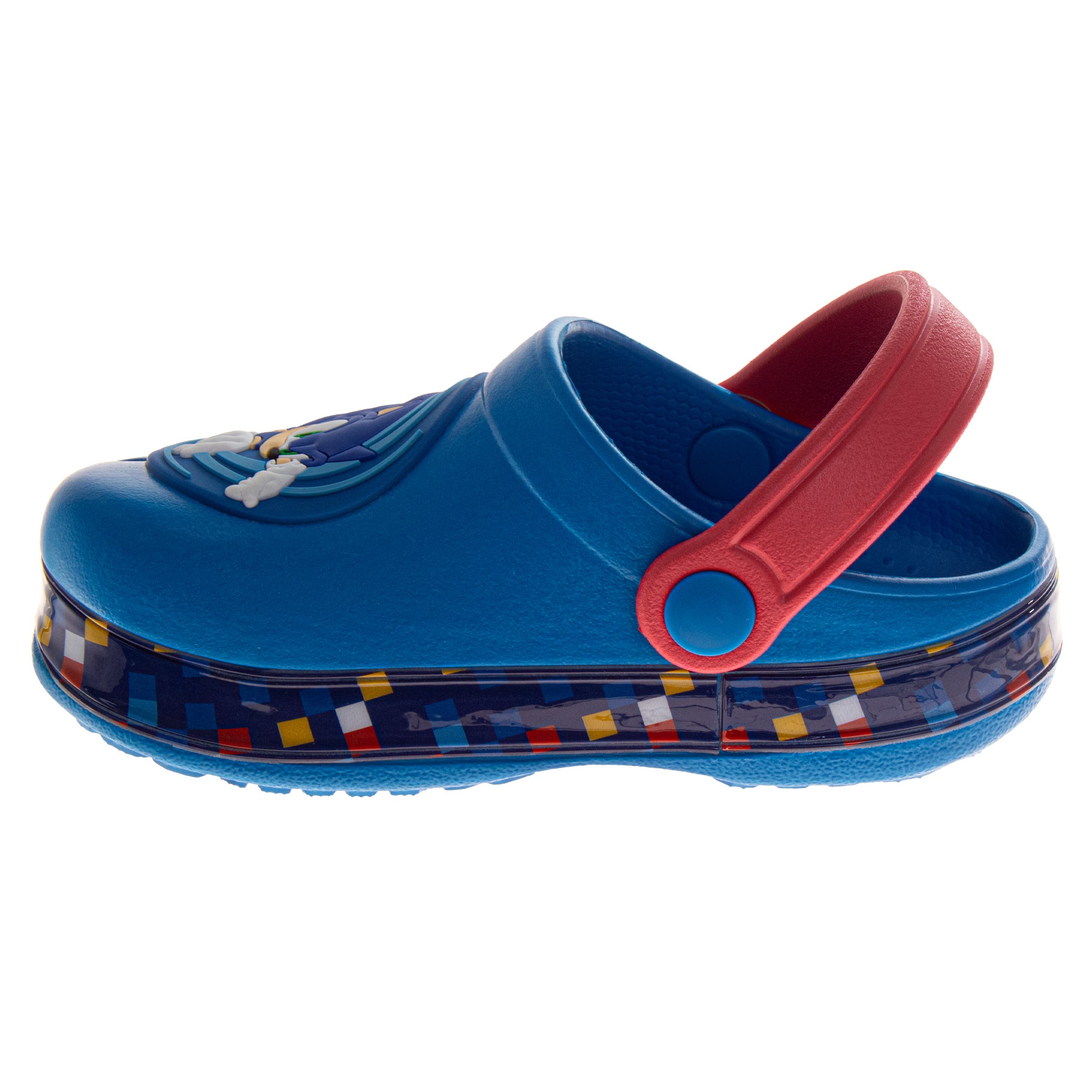 Sonic the Hedgehog Clogs, Alternate, color, Blue Red