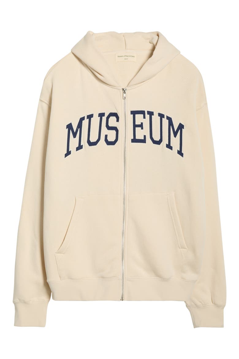 XXL Logo Appliqué Zip Hoodie, Alternate, color, BONE