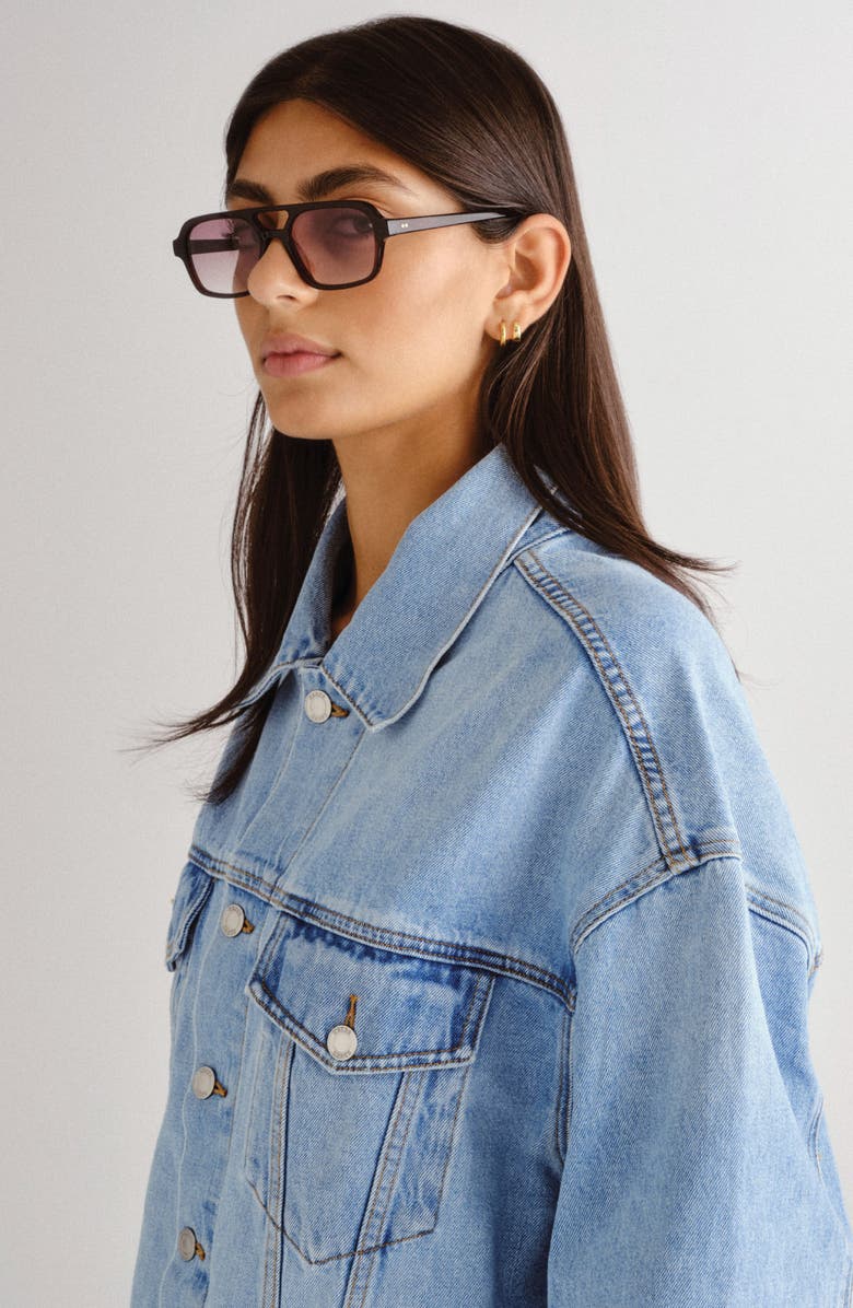 LUV LOU The Dusty 54mm Aviator Sunglasses, Alternate, color, 