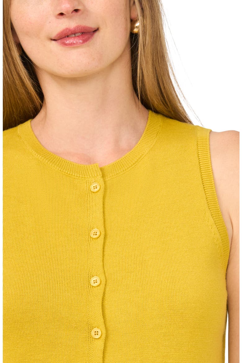 Sleeveless Crewneck Button-Front Sweater, Alternate, color, WARM OLIVE