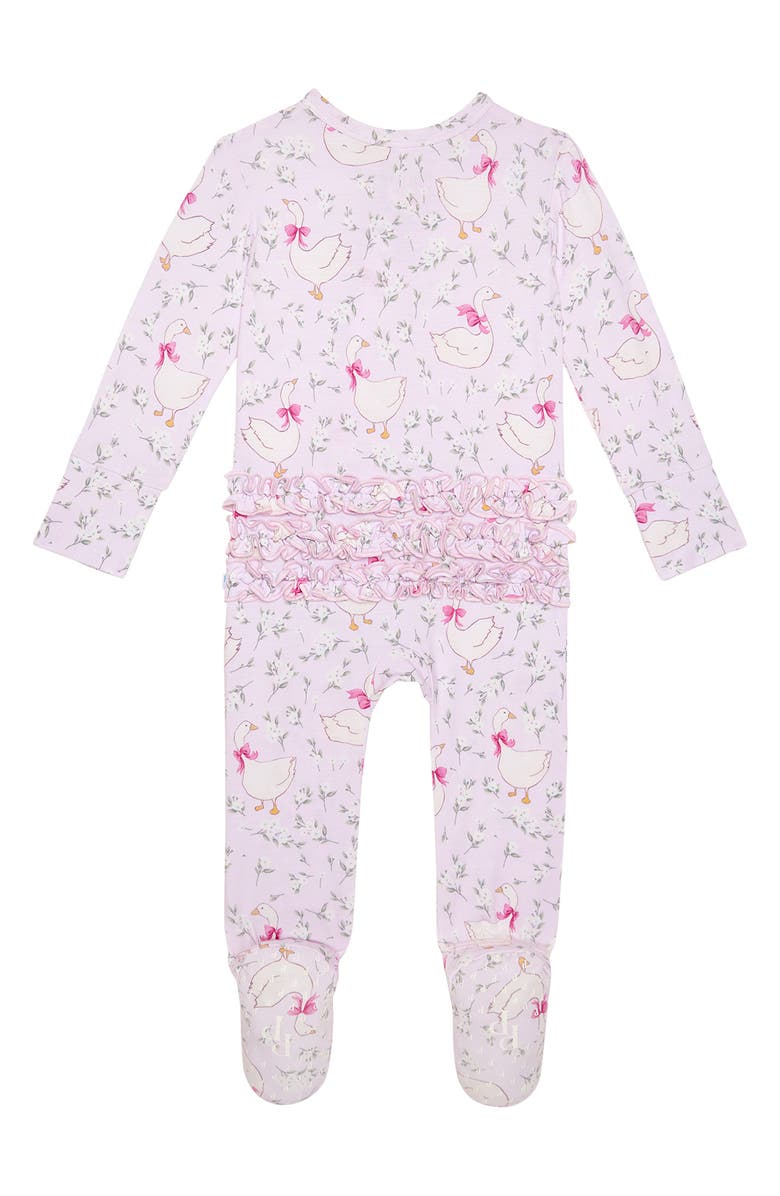 Posh Peanut Ruffle Zip Footie, Alternate, color, Light/ Pastel Pink