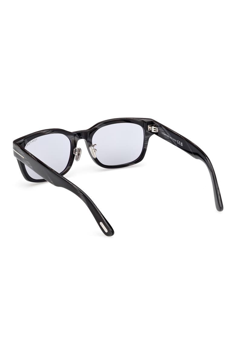 55mm Rectangle Tinted Sunglasses, Alternate, color, BLACK HORN / SMOKE
