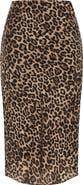 City Chic Kyra Leopard Print Midi Skirt