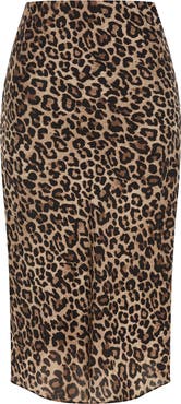 City Chic Kyra Leopard Print Midi Skirt