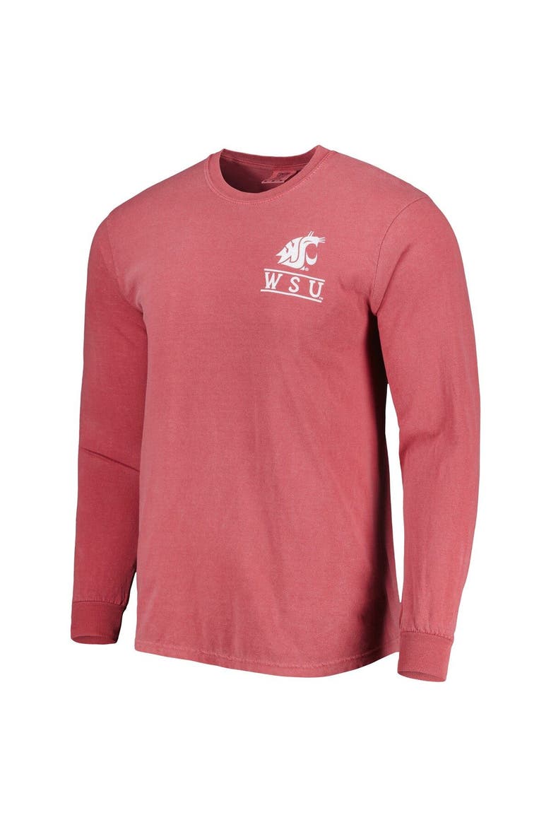Men's Crimson Washington State Cougars Circle Campus Scene Long Sleeve T-Shirt, Alternate, color, Crimson