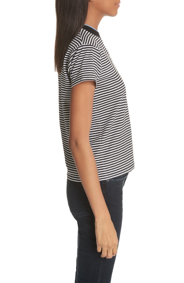 Proenza Schouler Logo Stripe Tee, Alternate, color, 