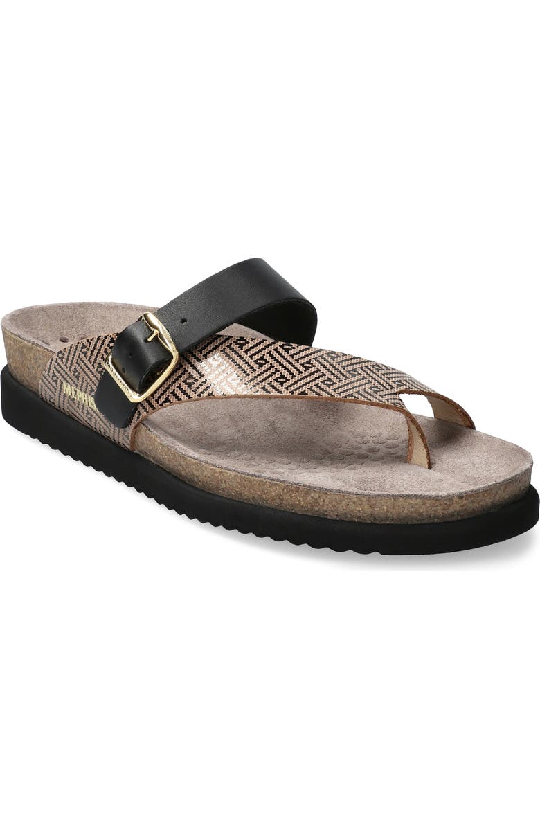 Mephisto Helen Mix Toe Loop Sandal, Main, color, Black Helios