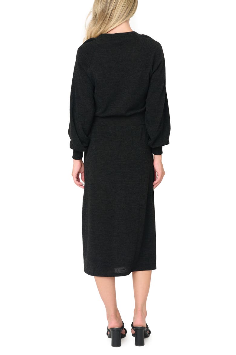 Long Sleeve Sweater Dress, Alternate, color, BLACK