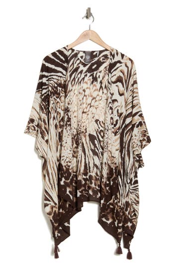 VINCE CAMUTO VINCE CAMUTO MIXED ANIMAL PRINT TOPPER 