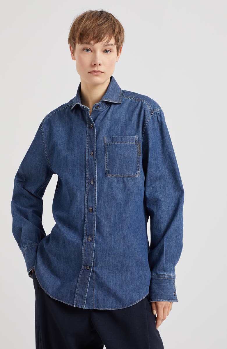 Brunello Cucinelli Lightweight denim shirt, Alternate, color, 