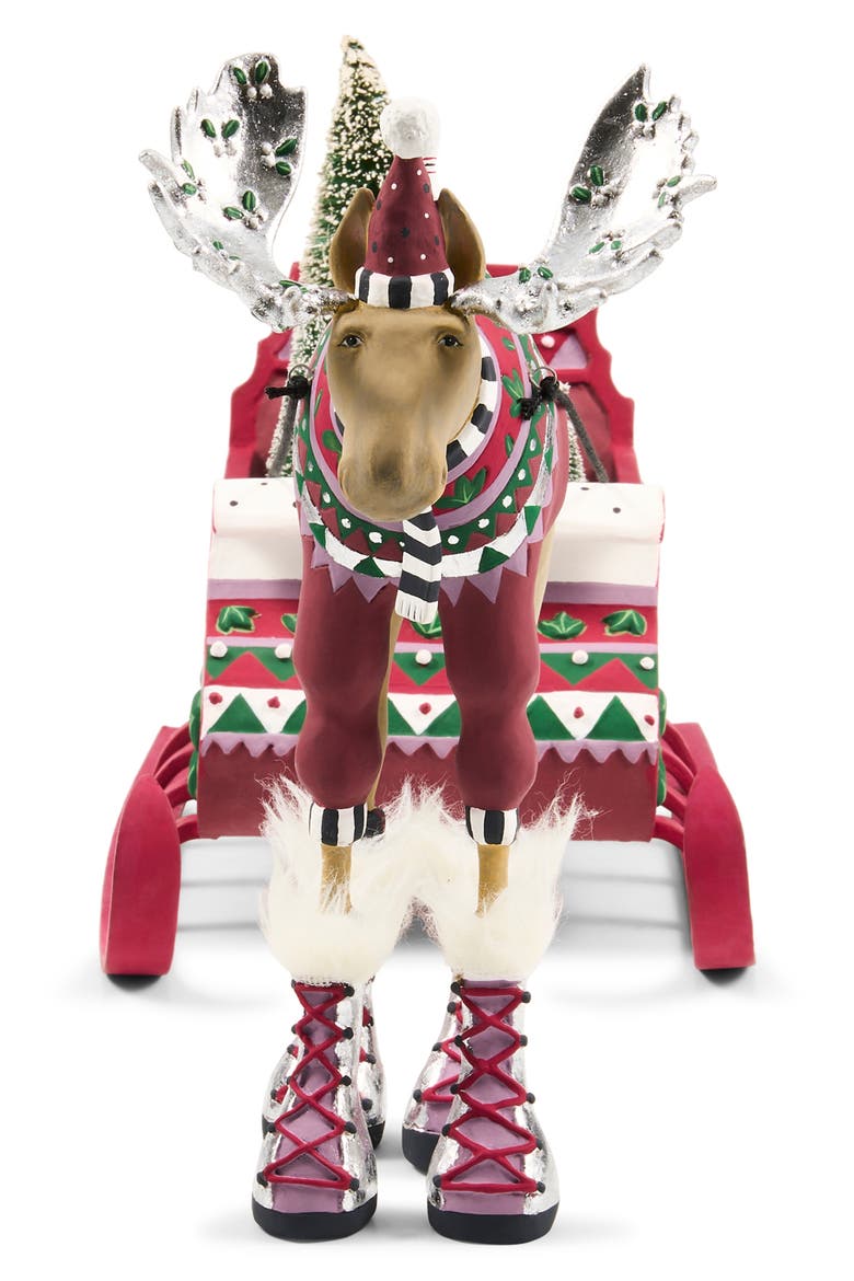 Patience Brewster Mooseltoe Mini Statue, Main, color, RED