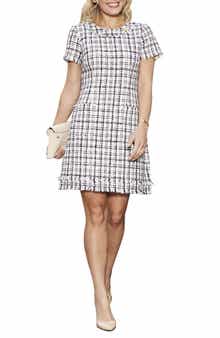 Harper Rose Cap Sleeve Tweed Shift Dress