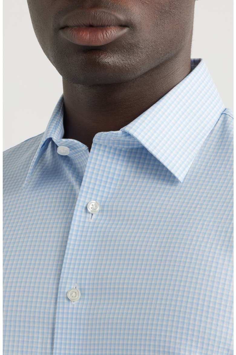 Trim Fit Shadow Check Premium Performance Twill Dress Shirt, Alternate, color, BLUE ETTORE CHECK