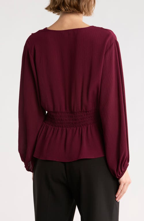 Max Studio Ruffle Neck Long Sleeve Top In Pink