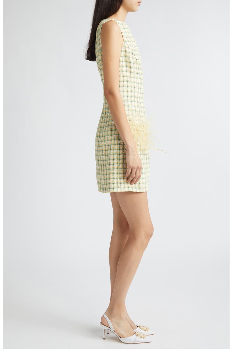 Check Tweed Minidress, Alternate, color, BUTTER MULTI