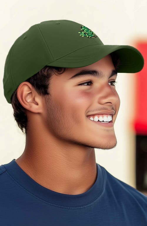Dalix Cactus Embroidered Low Crown Cap In Olive