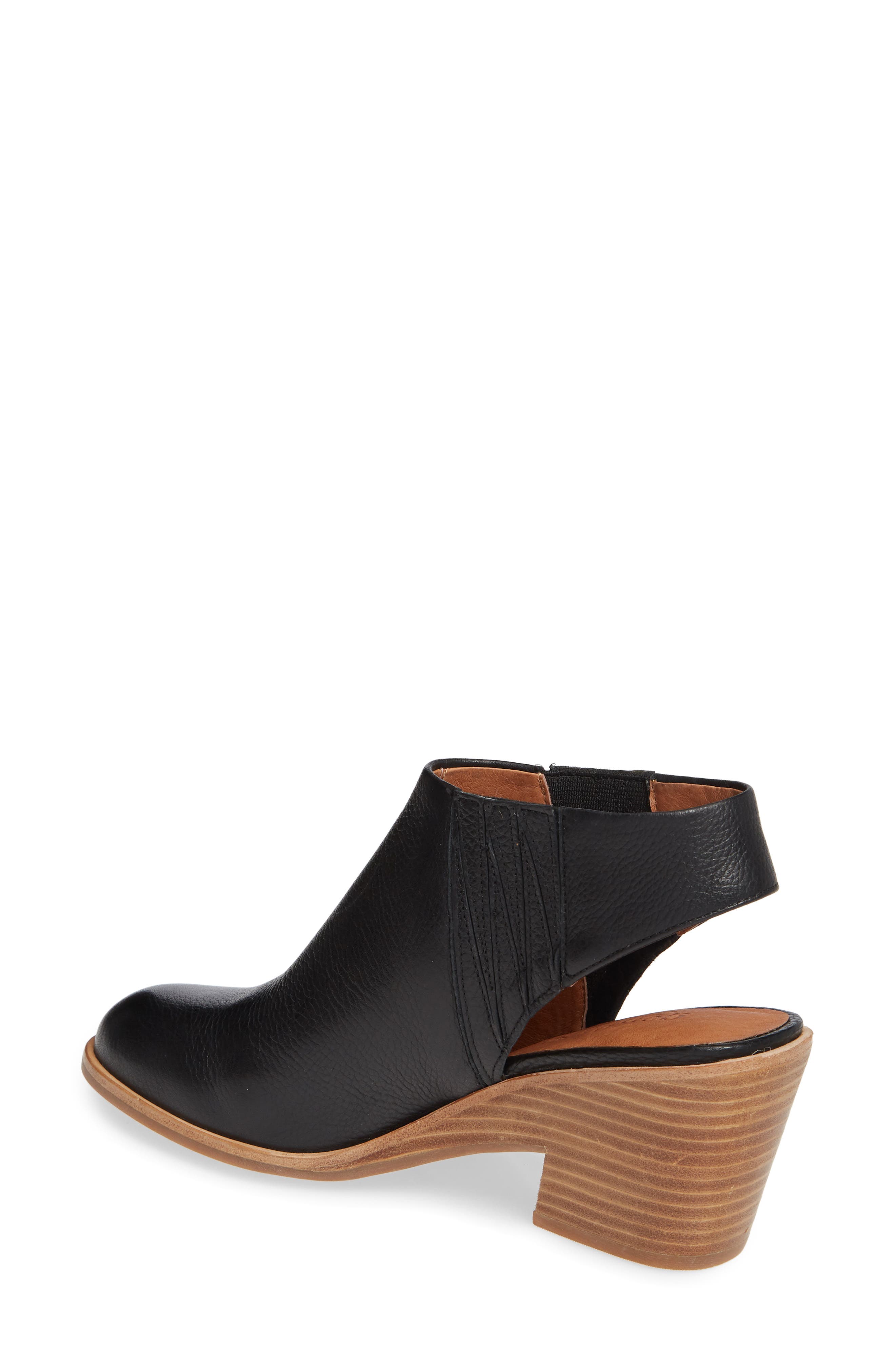 Harlie Open Heel Bootie, Alternate, color, BLACK LEATHER