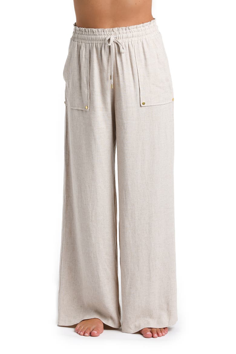 Beach Cover-Up Pants, Main, color, TAUPE