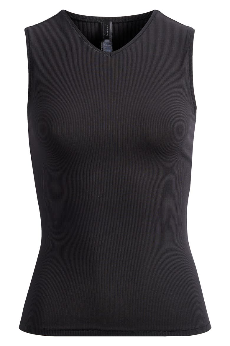 Soft Lounge V-Neck Tank Top, Alternate, color, ONYX