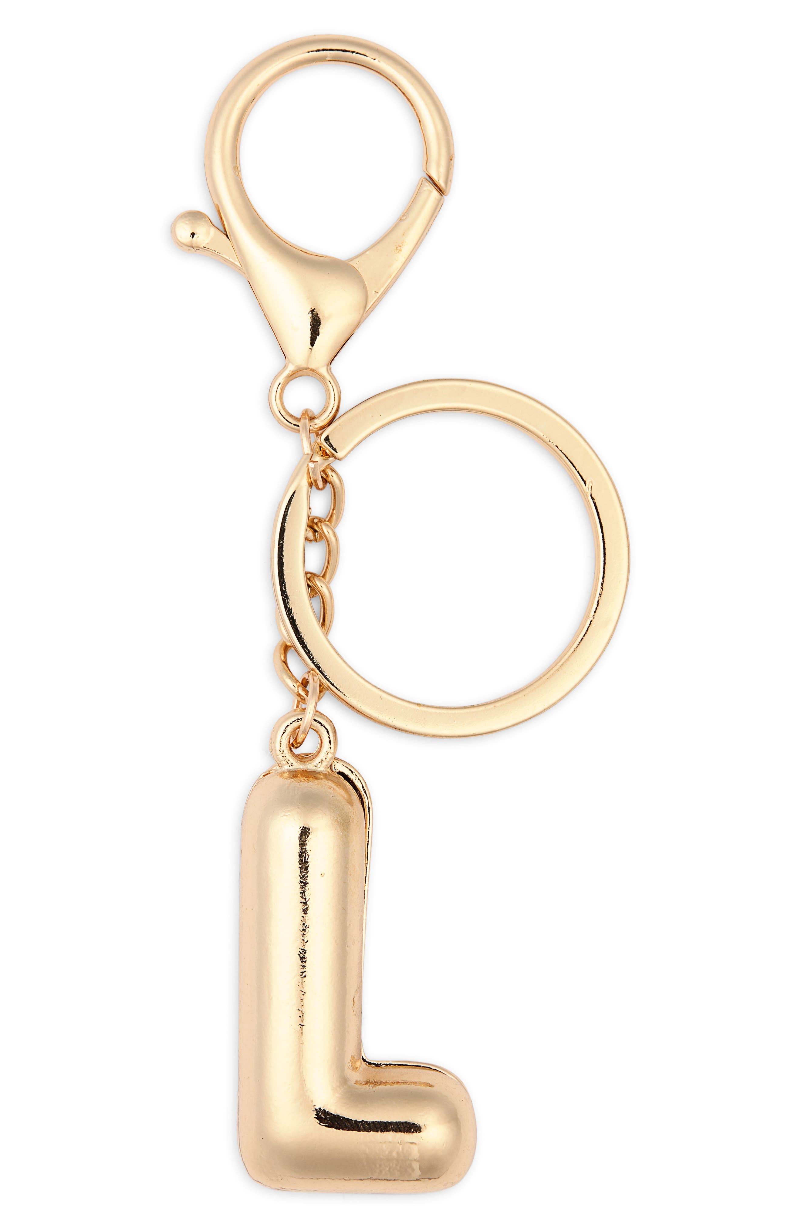 Initial Bag Charm, Main, color, GOLD- L