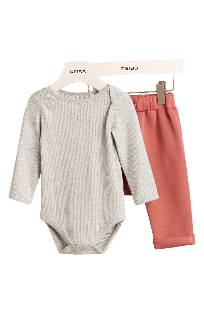 Reiss Piper Long Sleeve Top & Joggers Set, Main, color, Rose