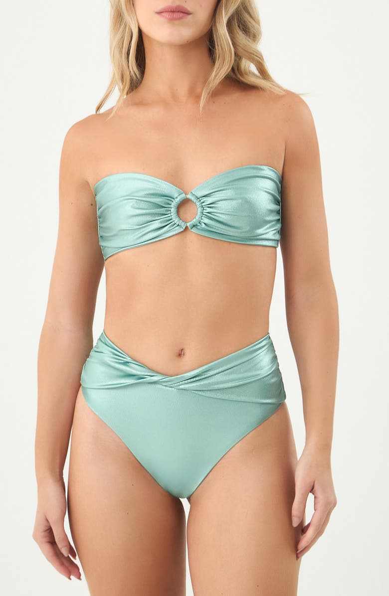BOAMAR Makan High Waist Bikini Bottoms, Alternate, color, Green
