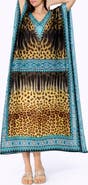 RANEES Print V-Neck Maxi Caftan