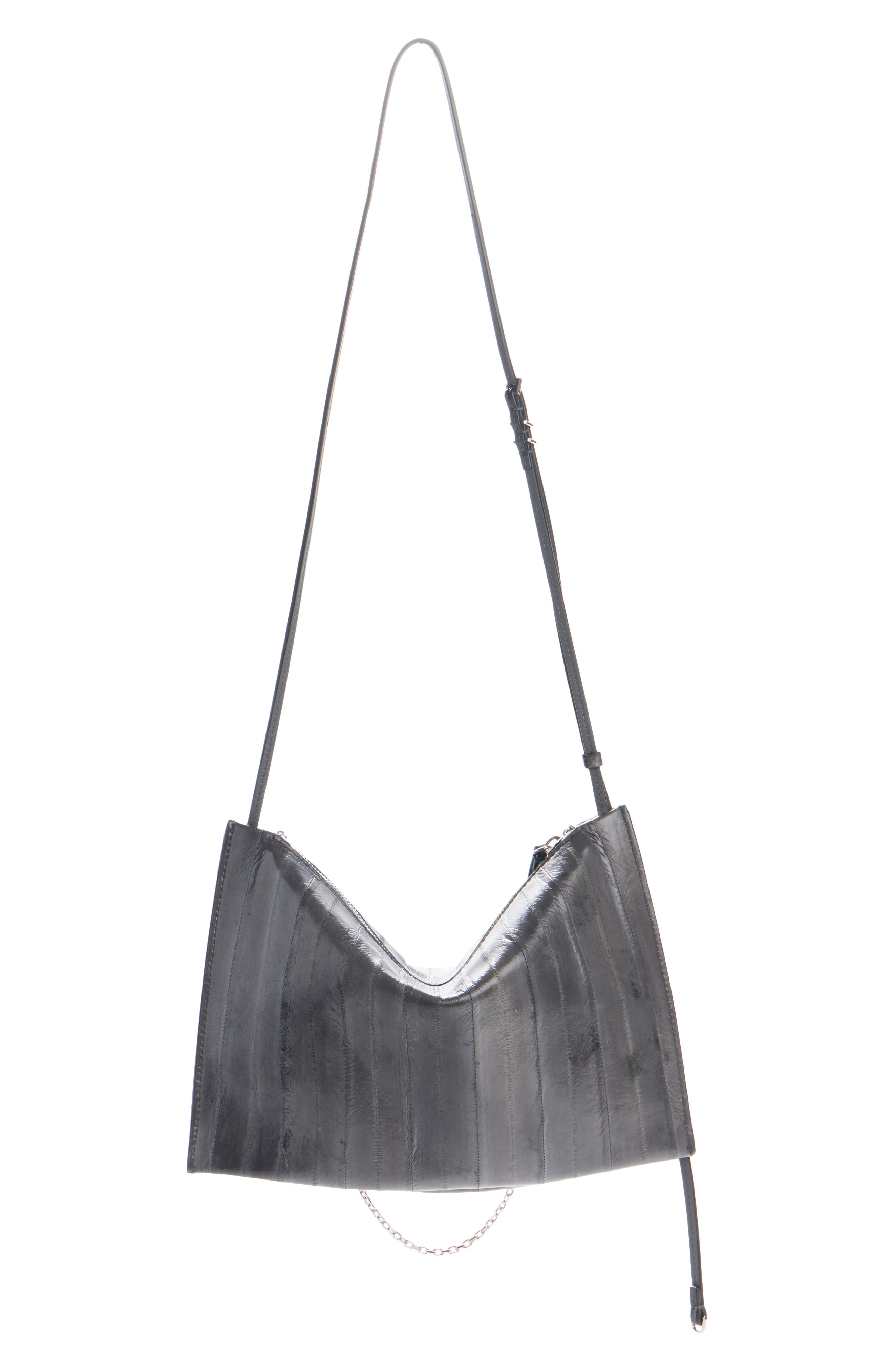 Voyou Leather Pochette, Alternate, color, DARK GREY