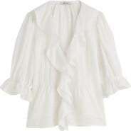 Madewell Pintuck Ruffle Puff Sleeve Top