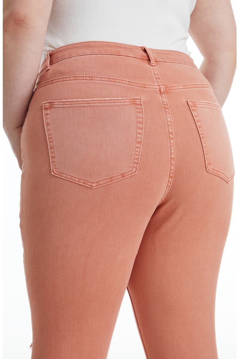 Emily High Waist Distressed Straight Leg Jeans, Alternate, color, ORANGE
