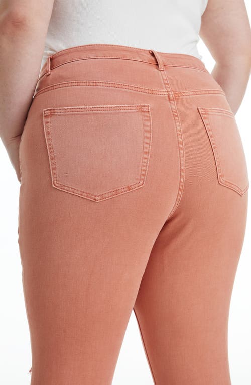 Bayeas Emily High Waist Distressed Straight Leg Jeans In Orange