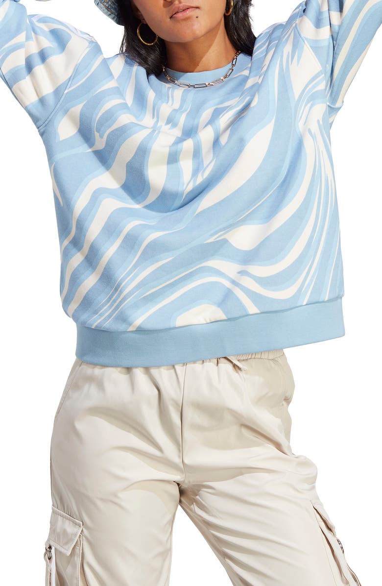 adidas Originals Abstract Animal Print Sweatshirt, Main, color,