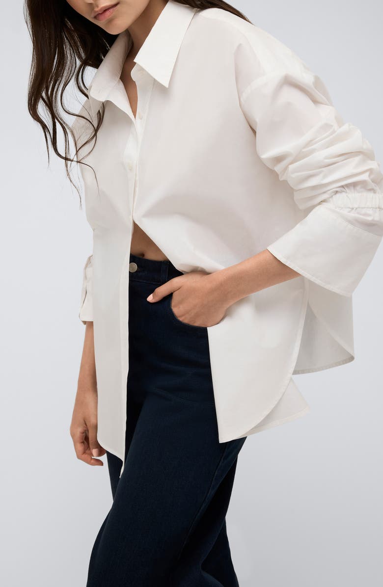 Kenneth Cole Oversize Boyfriend Shirt, Alternate, color, Pure White