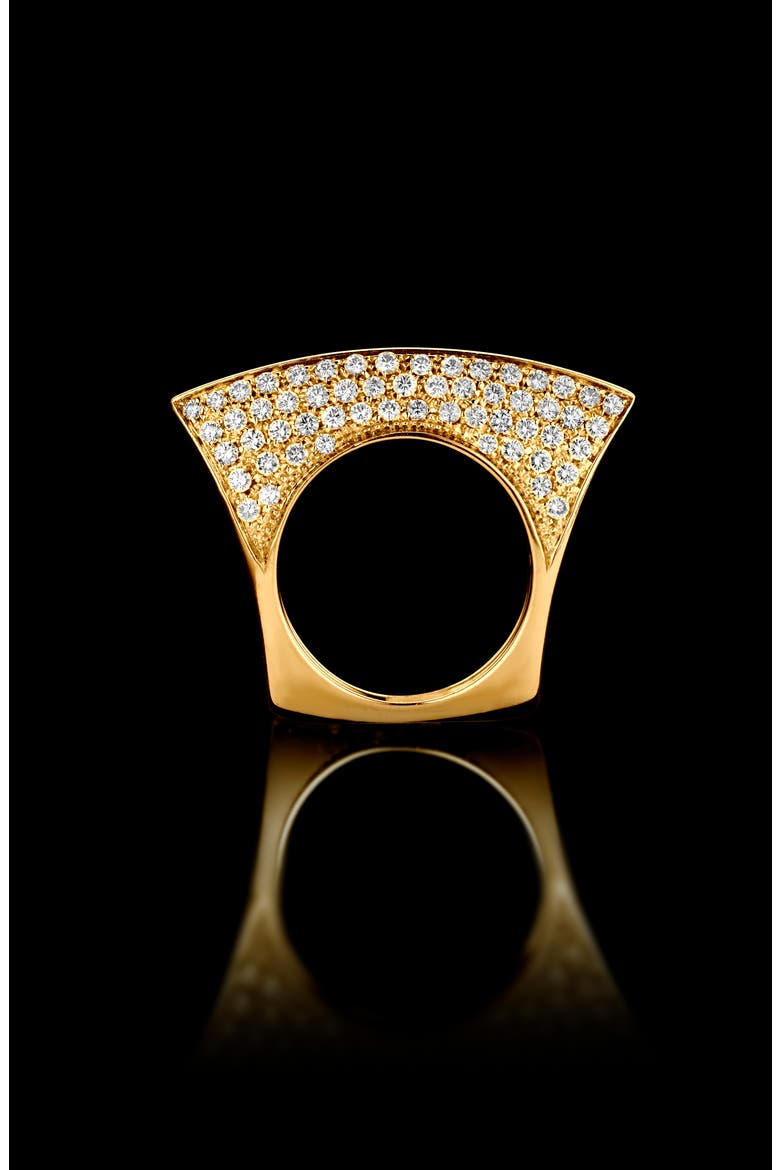 Lotus Diamond Ring, Alternate, color, YELLOW GOLD