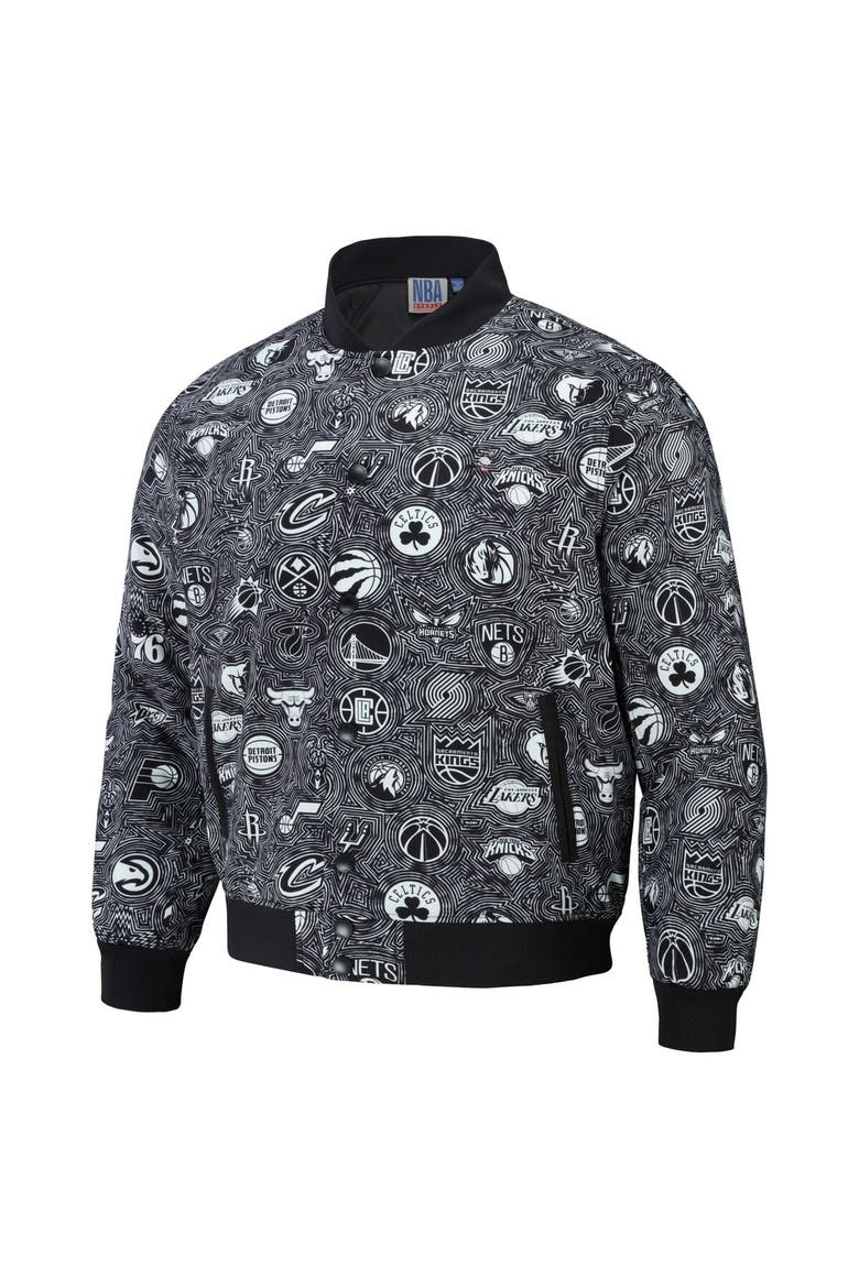 Men's NBA x Staple Black All Teams Fusion Full-Snap Jacket, Alternate, color, Black